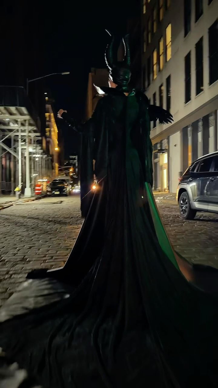 Green scales, sharp cheekbones, and couture chaos for Haleyween