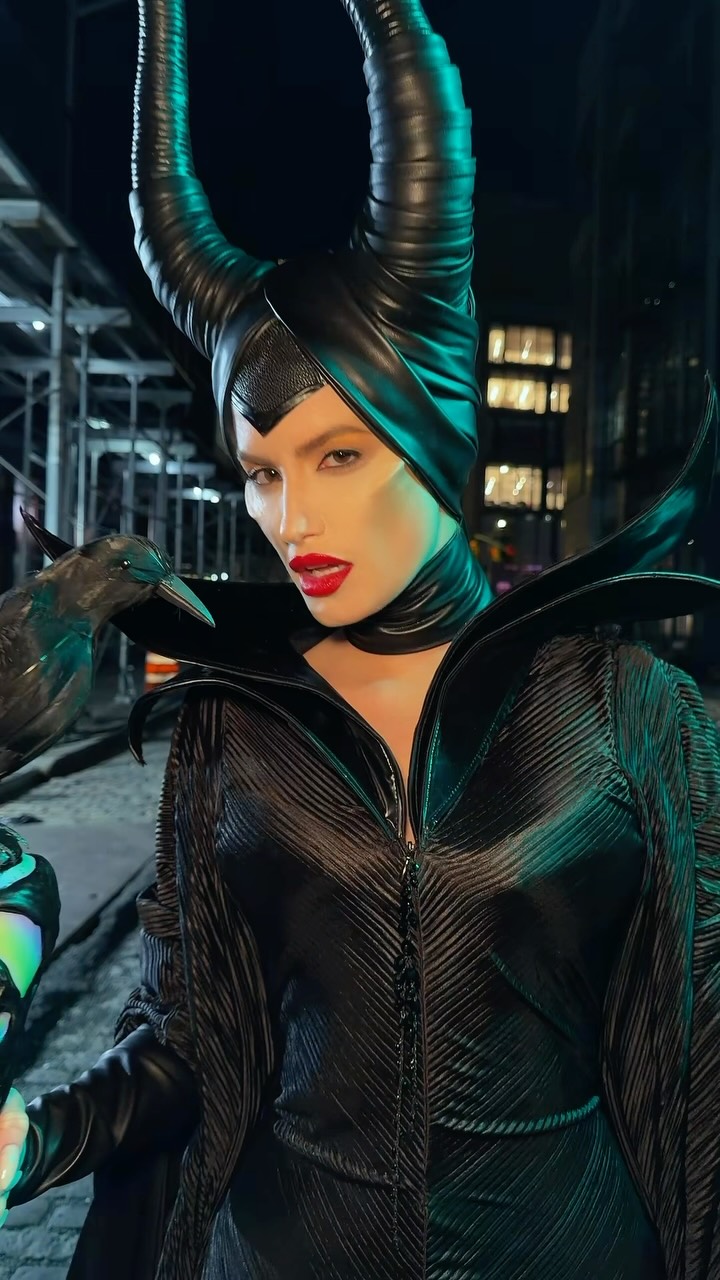 Haley Kalil kicks off Halloween with a couture twist on Maleficent